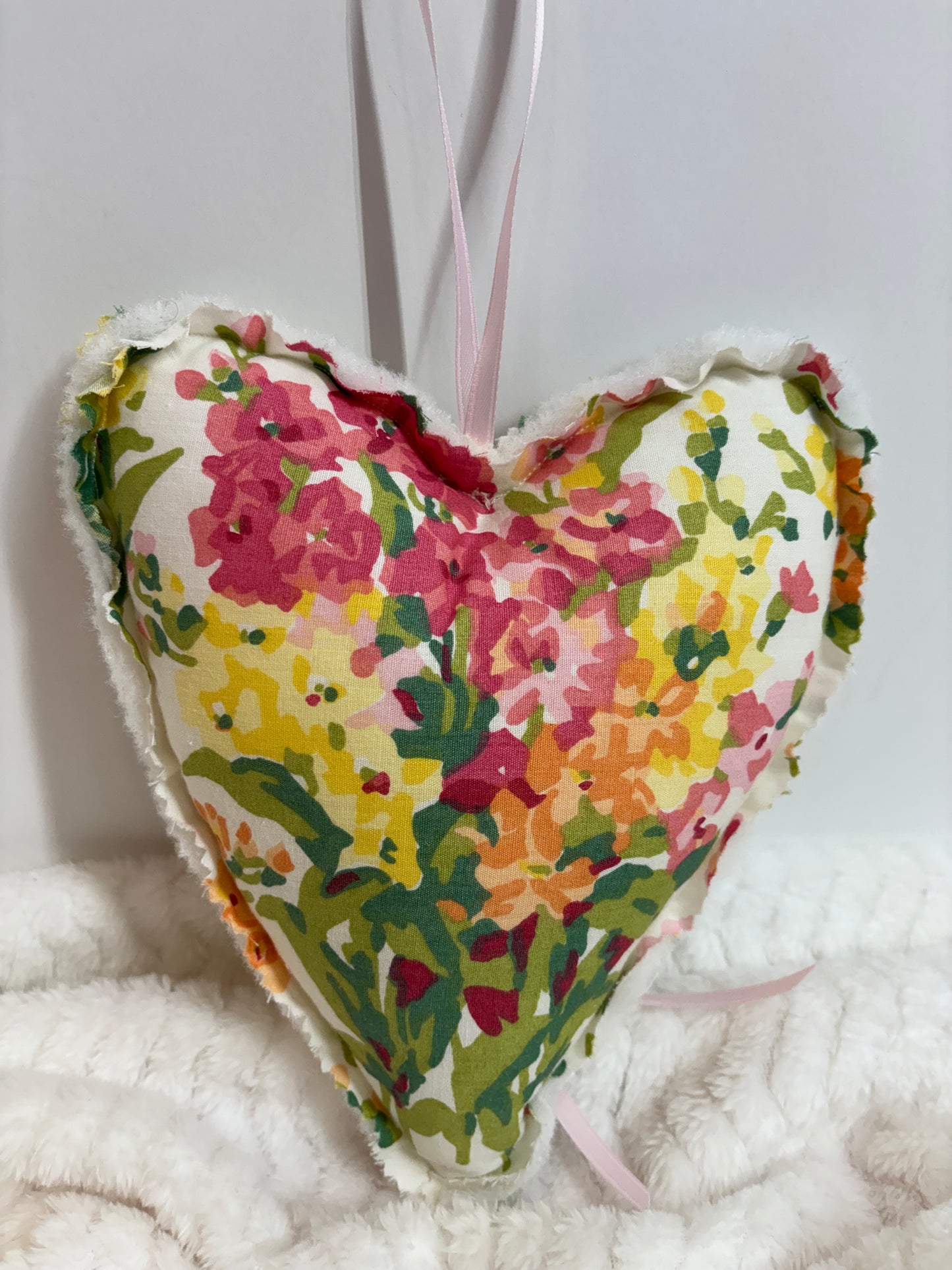 Cottage Garden Heart Decorative Pillow