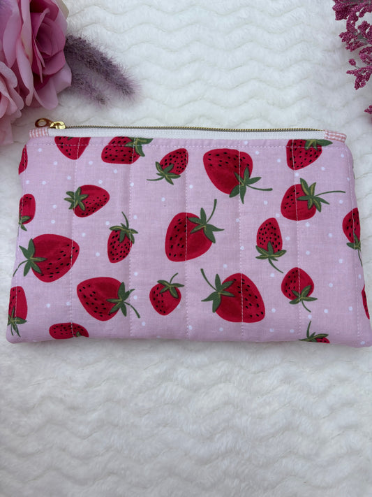 Quilted Zipper Pouch / Pencil Pouch / Makeup Pouch / Craft Supplies Pouch / Travel Pouch