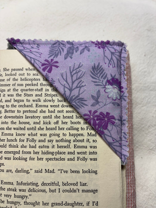 Fabric Corner Bookmark with Raw Pinked Edges
