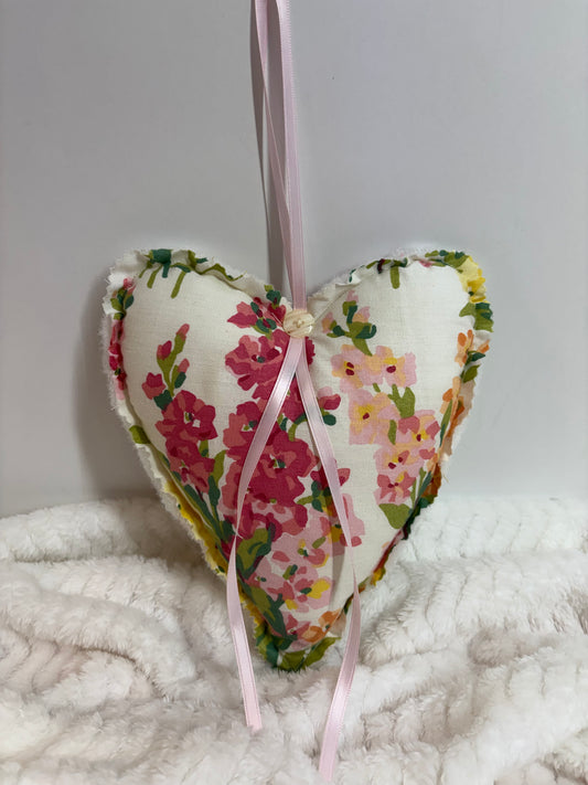 Cottage Garden Heart Decorative Pillow
