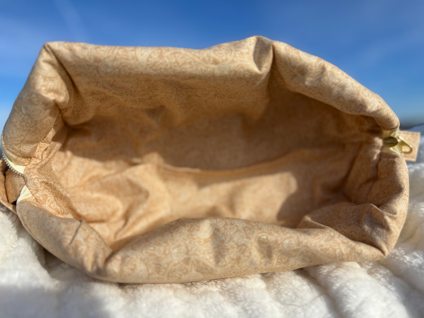 XL Quilted Boxy Zipper Pouch / Makeup Cosmetic Pouch / Travel Pouch / Toiletries Pouch / Pouch with Handle / Craft Supplies Pouch / Project Pouch / World Map Theme Pouch