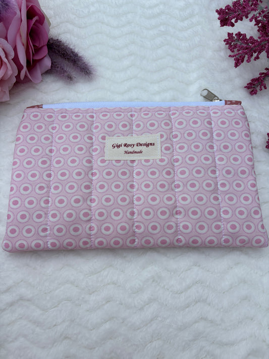 Quilted Zipper Pouch / Pencil Pouch / Makeup Pouch / Craft Supplies Pouch / Travel Pouch