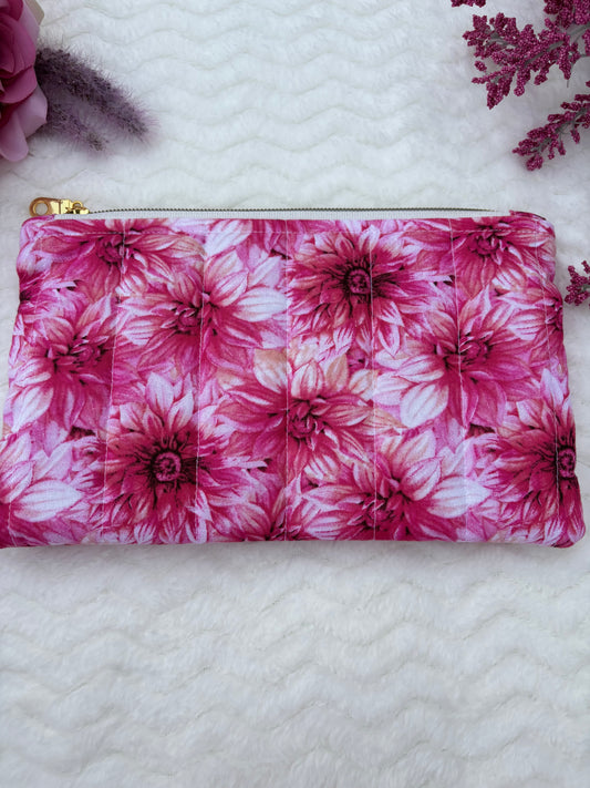 Quilted Zipper Pouch / Pencil Pouch / Makeup Pouch / Craft Supplies Pouch / Travel Pouch