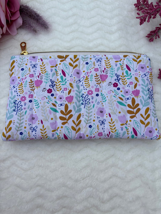 Quilted Zipper Pouch / Pencil Pouch / Makeup Pouch / Craft Supplies Pouch / Travel Pouch