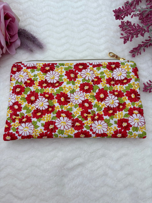 Quilted Zipper Pouch / Pencil Pouch / Makeup Pouch / Craft Supplies Pouch / Travel Pouch