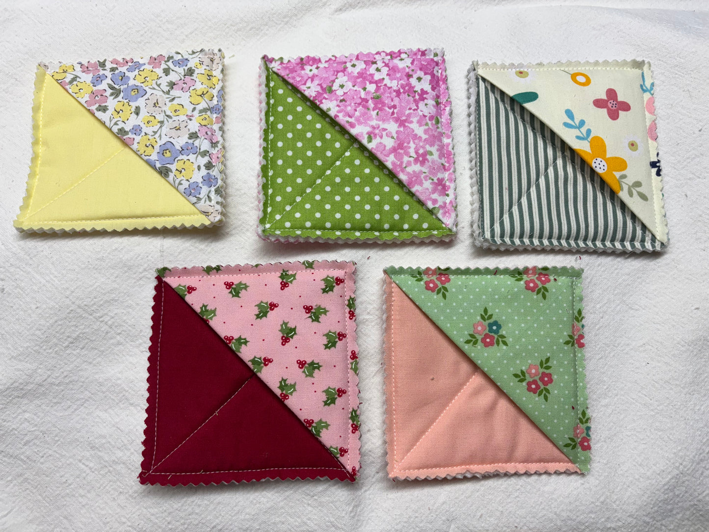 Fabric Corner Bookmark with Raw Pinked Edges