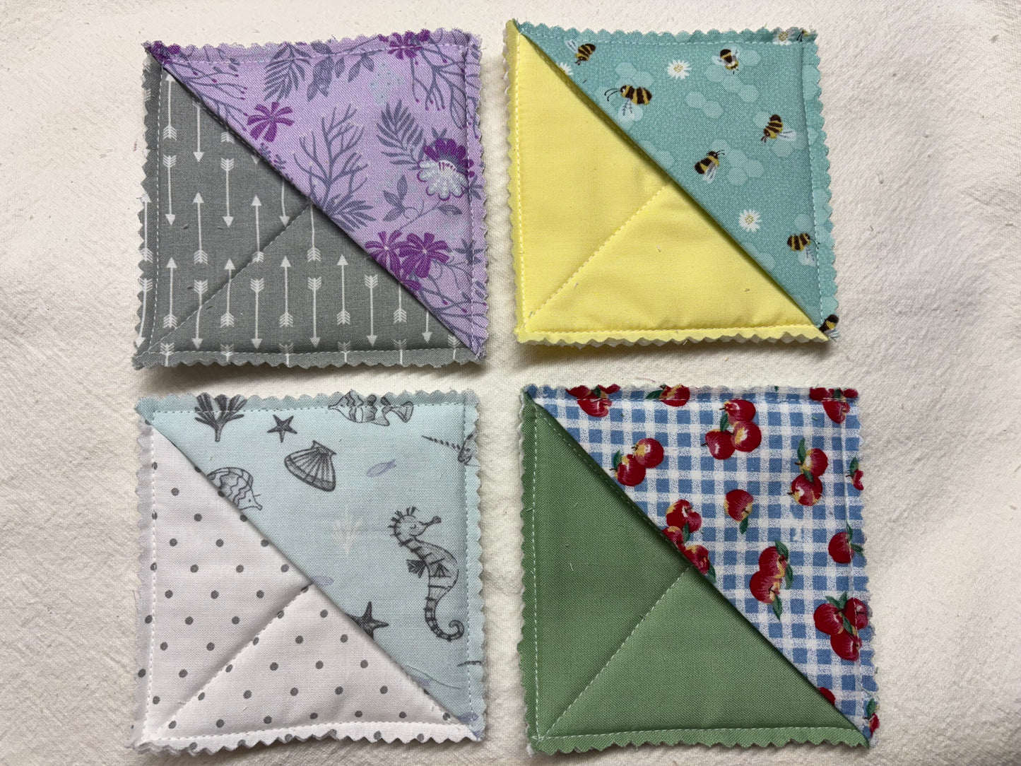 Fabric Corner Bookmark with Raw Pinked Edges