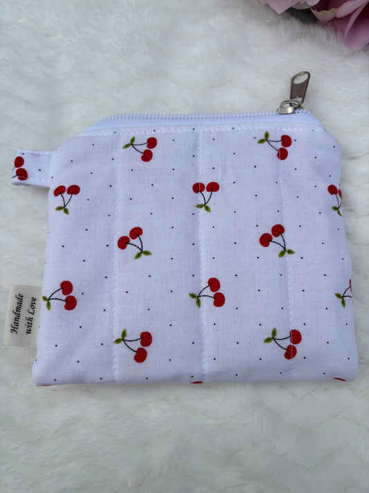 Quilted Zipper Pouch / Lipstick Pouch / Card Pouch / Mini Zipper Pouch