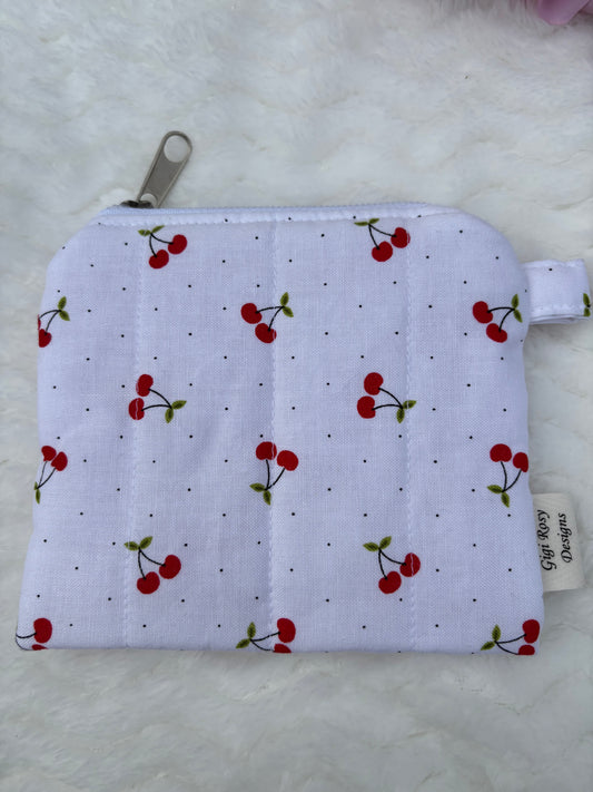 Quilted Zipper Pouch / Lipstick Pouch / Card Pouch / Mini Zipper Pouch