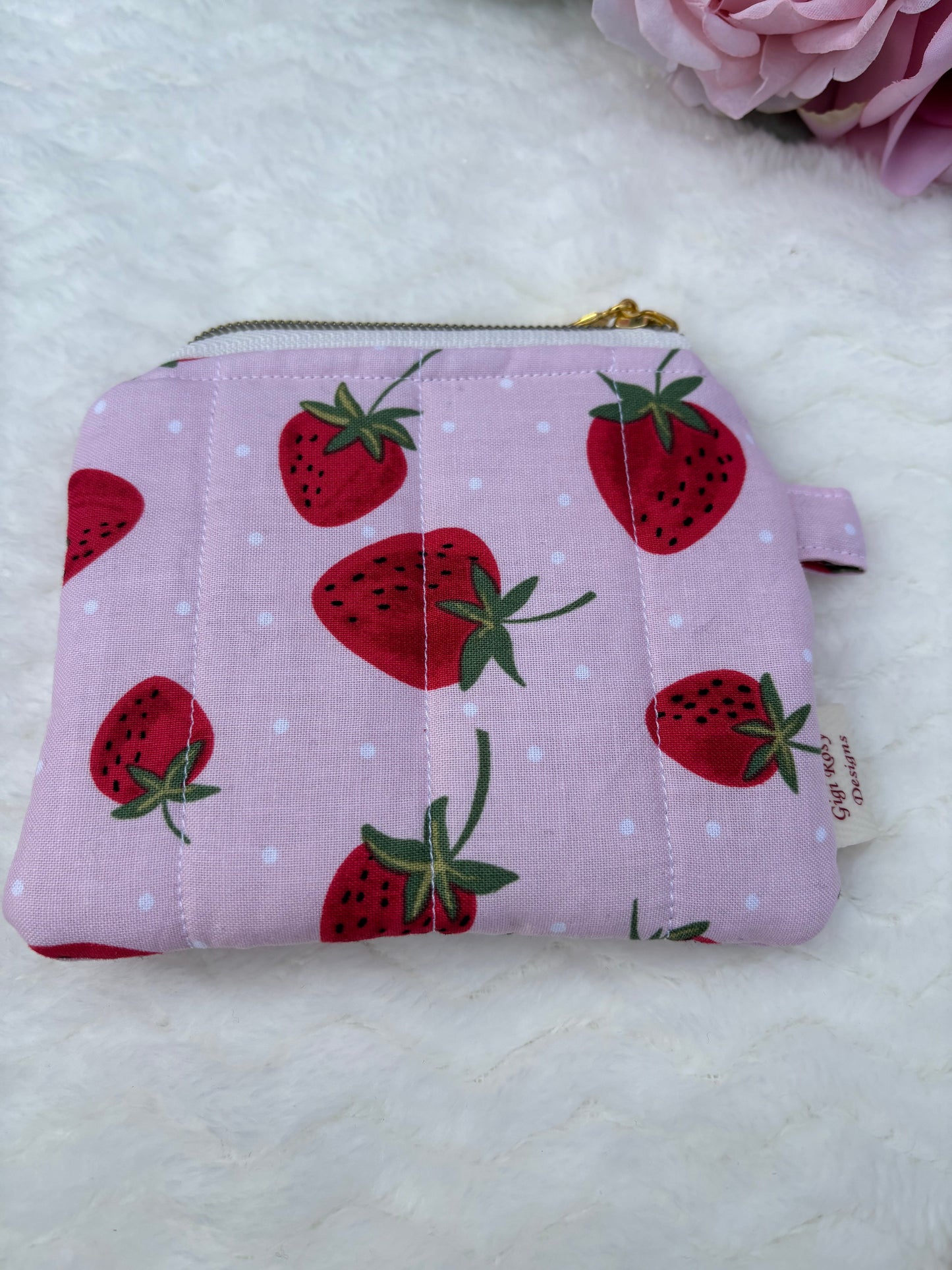 Quilted Zipper Pouch / Lipstick Pouch / Card Pouch / Mini Zipper Pouch / Key Pouch