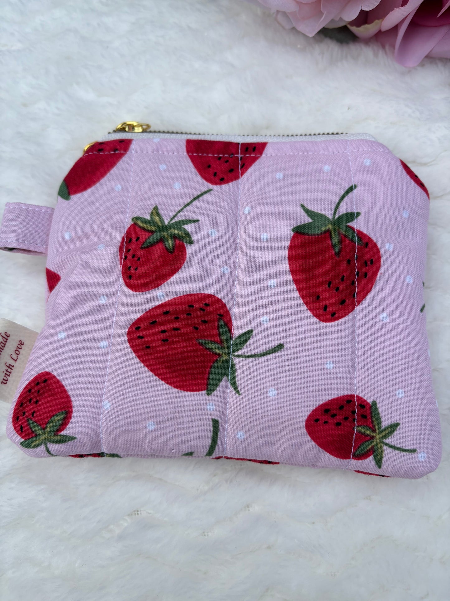 Quilted Zipper Pouch / Lipstick Pouch / Card Pouch / Mini Zipper Pouch / Key Pouch