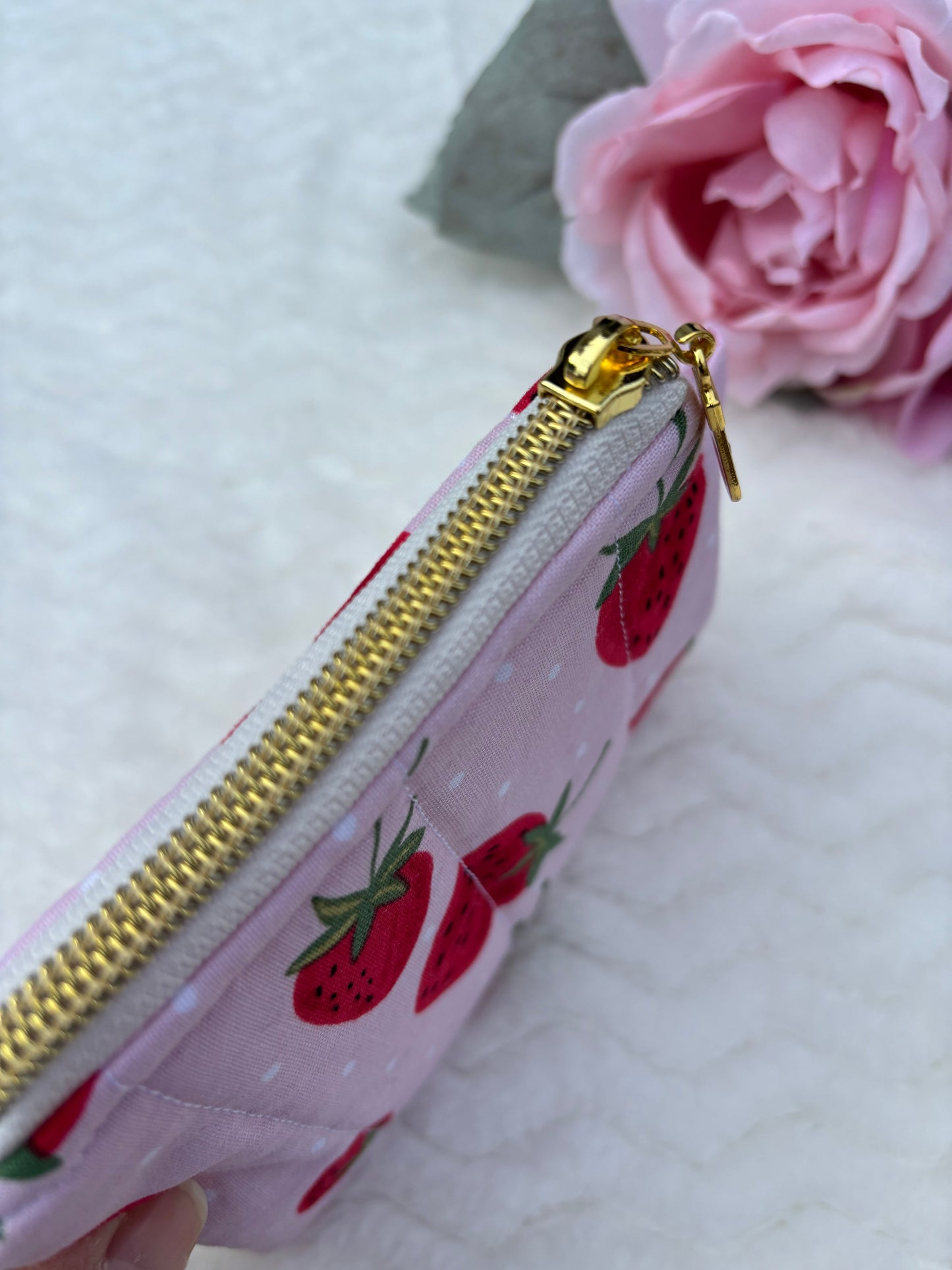 Quilted Zipper Pouch / Lipstick Pouch / Card Pouch / Mini Zipper Pouch / Key Pouch