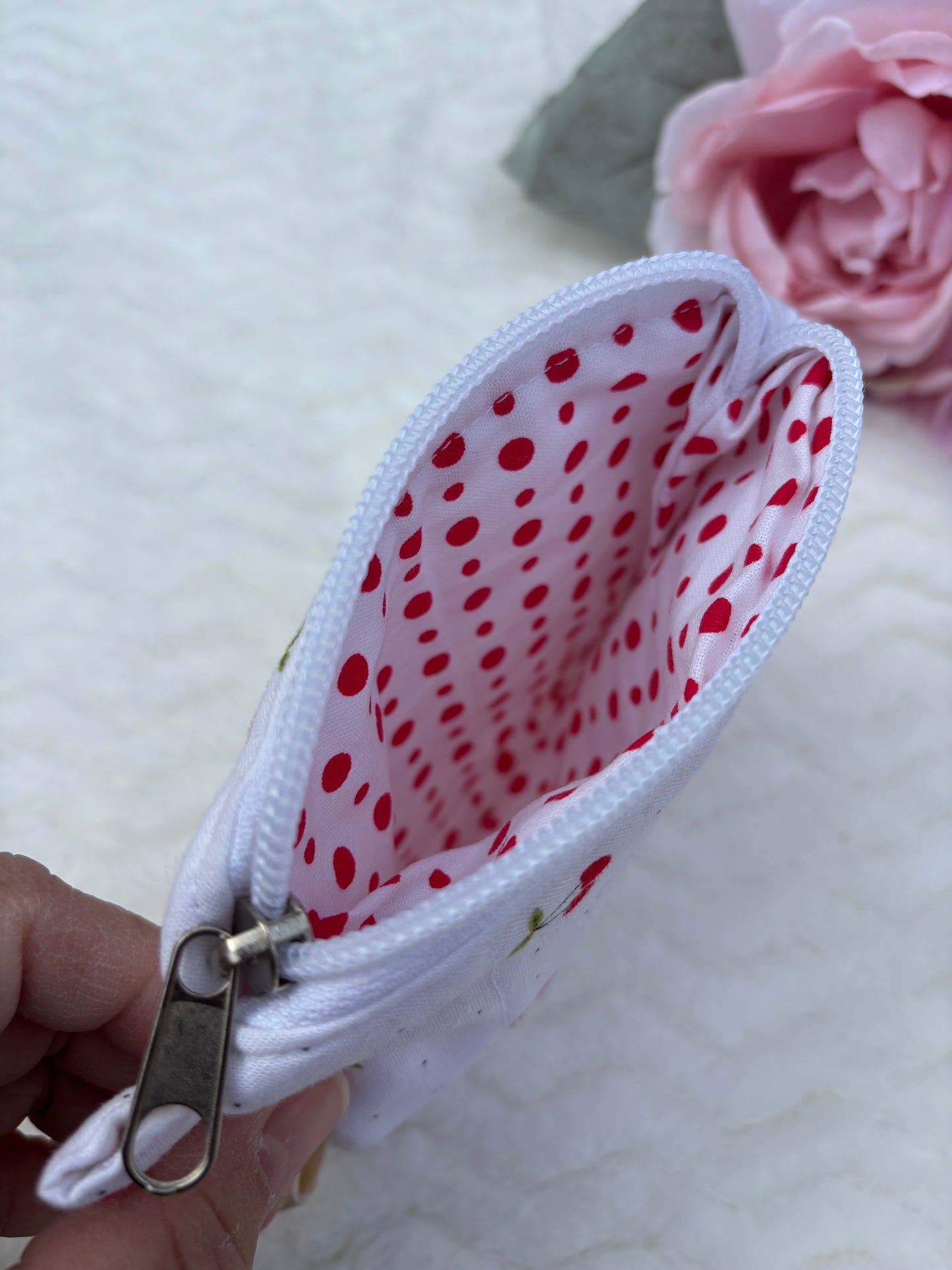 Quilted Zipper Pouch / Lipstick Pouch / Card Pouch / Mini Zipper Pouch