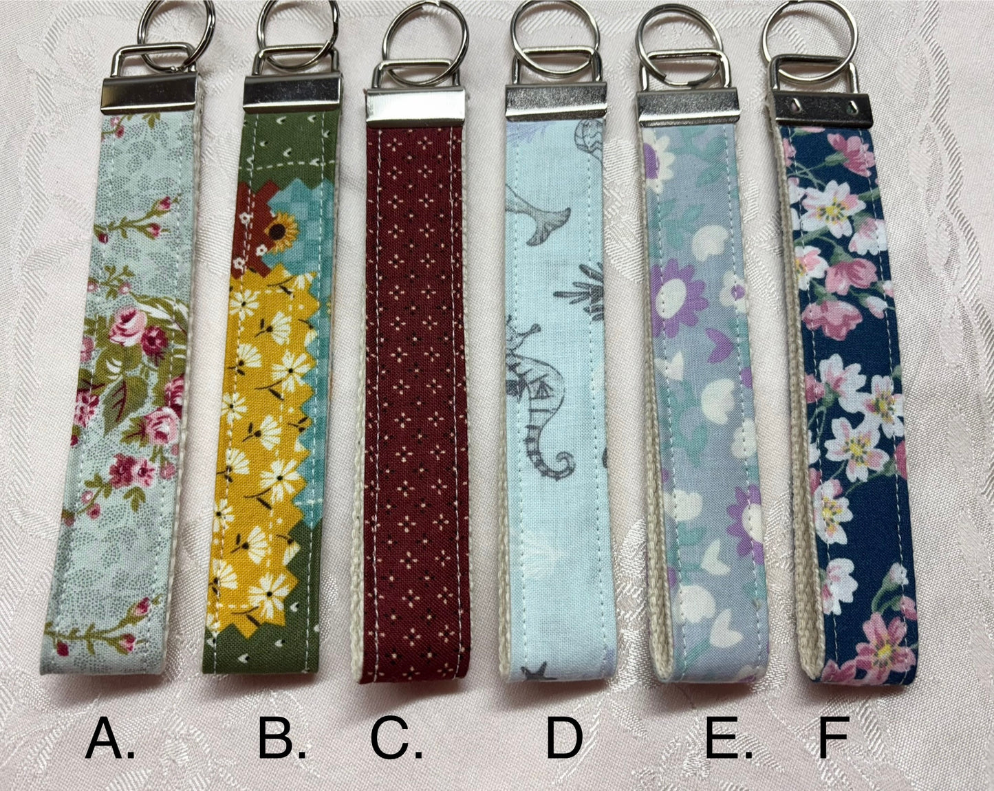 Handmade Fabric Key Fob / Keychain / Wristlet Keychain