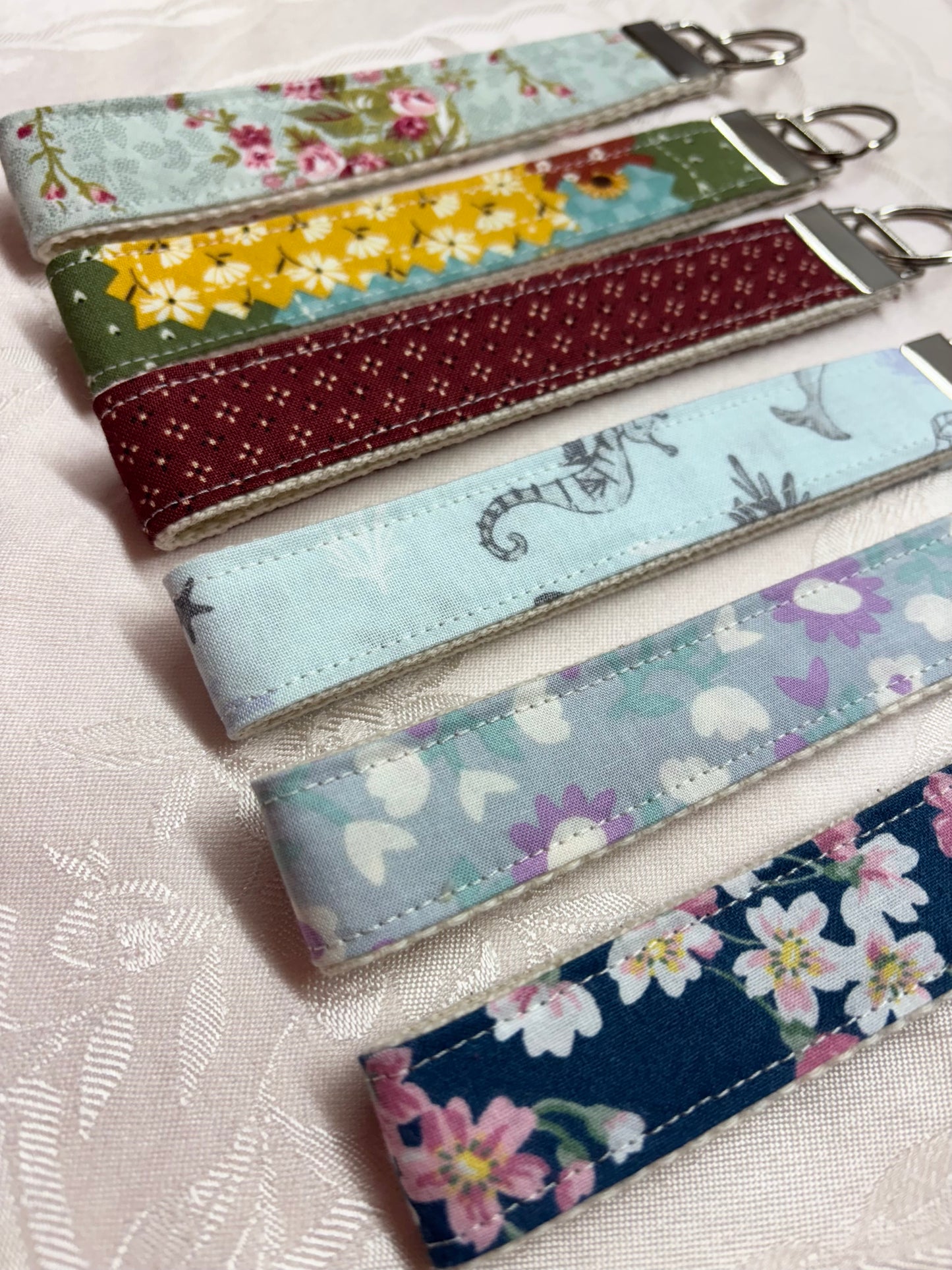 Handmade Fabric Key Fob / Keychain / Wristlet Keychain