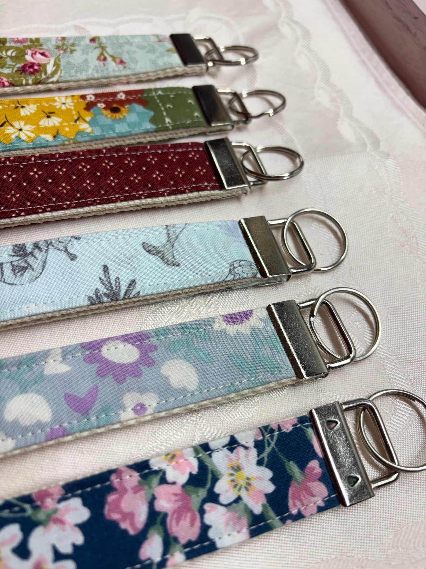 Handmade Fabric Key Fob / Keychain / Wristlet Keychain