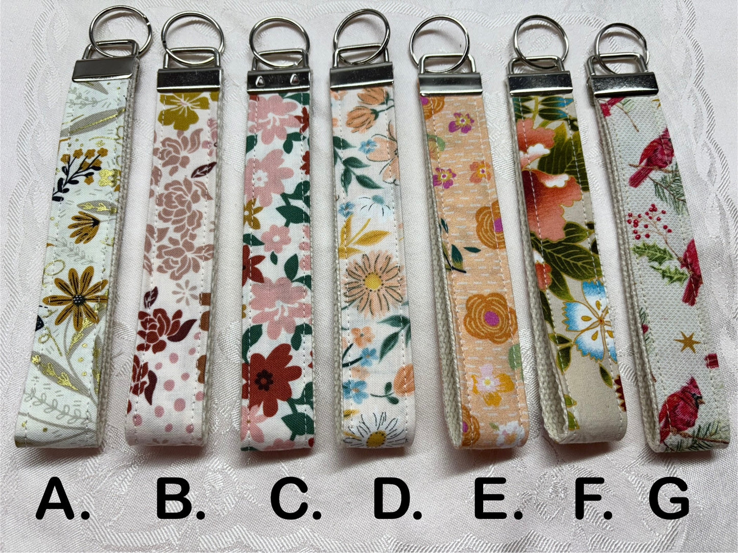Handmade Fabric Key Fob / Keychain / Wristlet Keychain