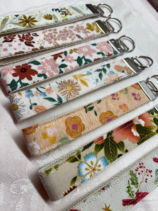 Handmade Fabric Key Fob / Keychain / Wristlet Keychain
