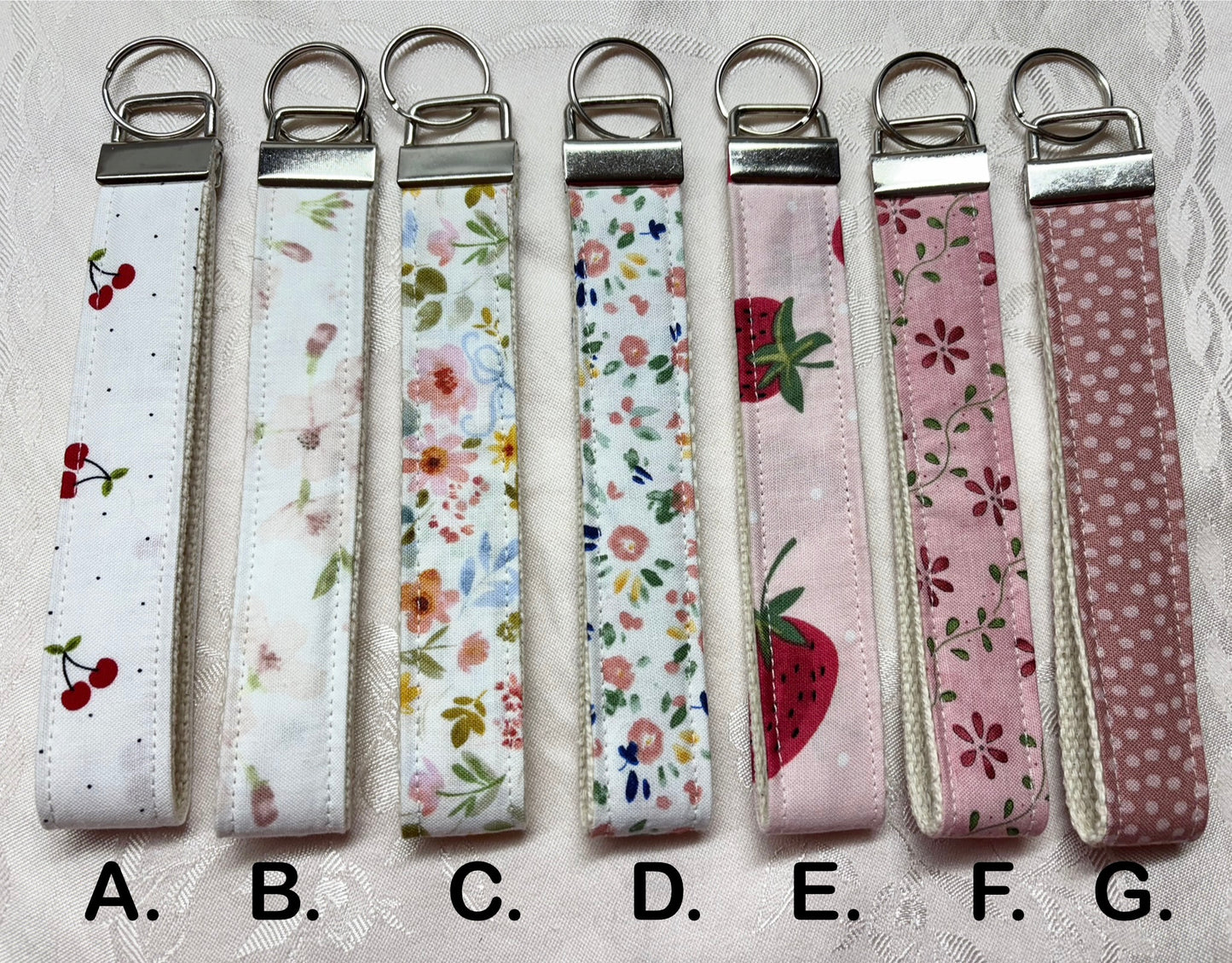 Handmade Fabric Key Fob / Keychain / Wristlet Keychain