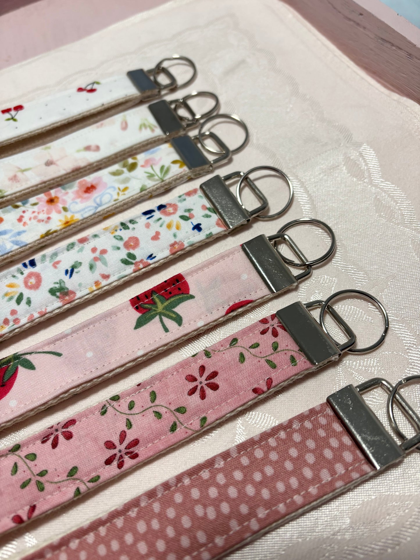 Handmade Fabric Key Fob / Keychain / Wristlet Keychain