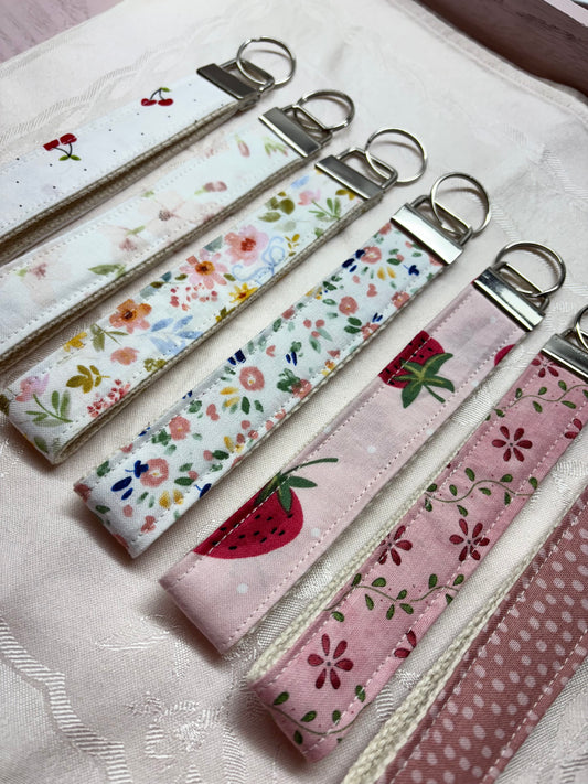 Handmade Fabric Key Fob / Keychain / Wristlet Keychain
