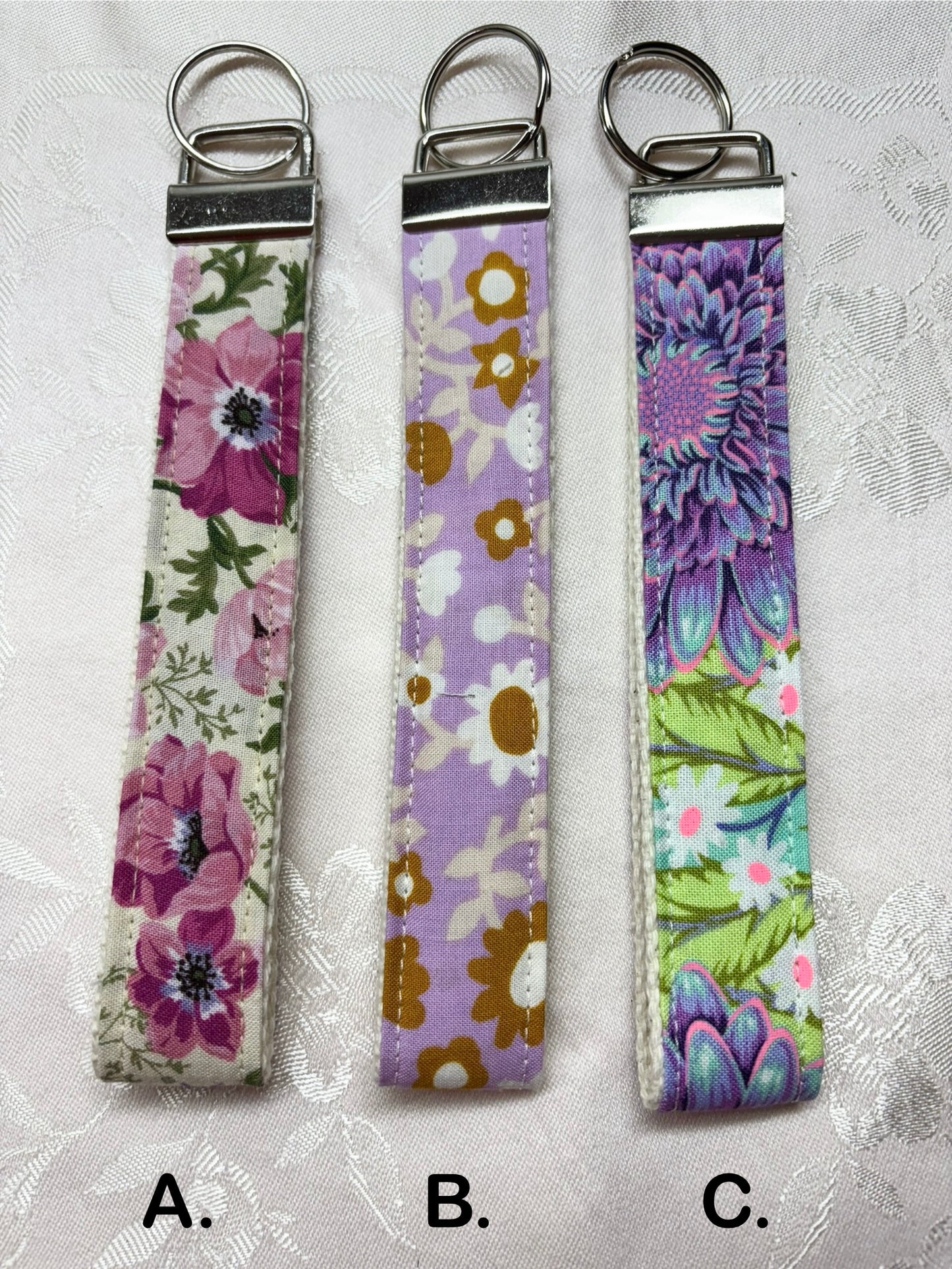 Handmade Fabric Key Fob / Keychain / Wristlet Keychain