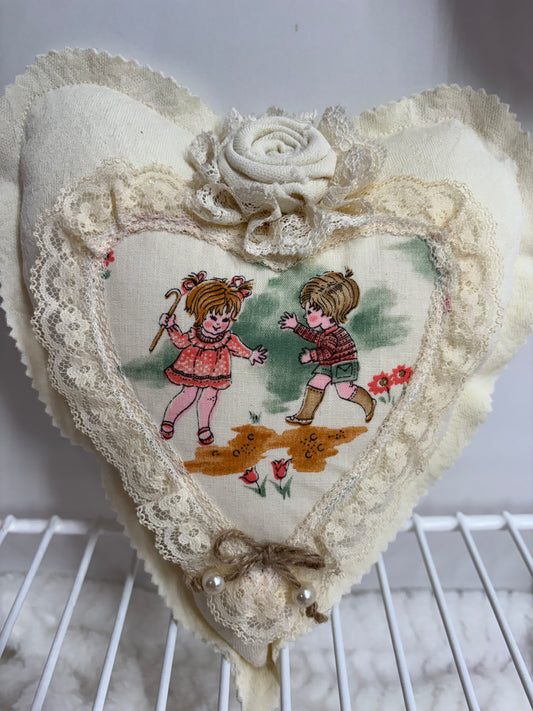 Shabby Heart Decorative Pillow