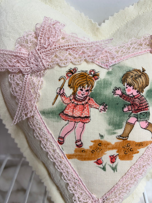 Shabby Heart Decorative Pillow