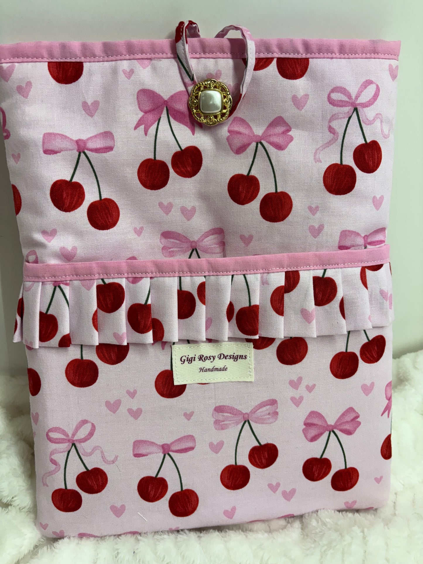 Emma Collection Book Sleeve with Pocket and Closure