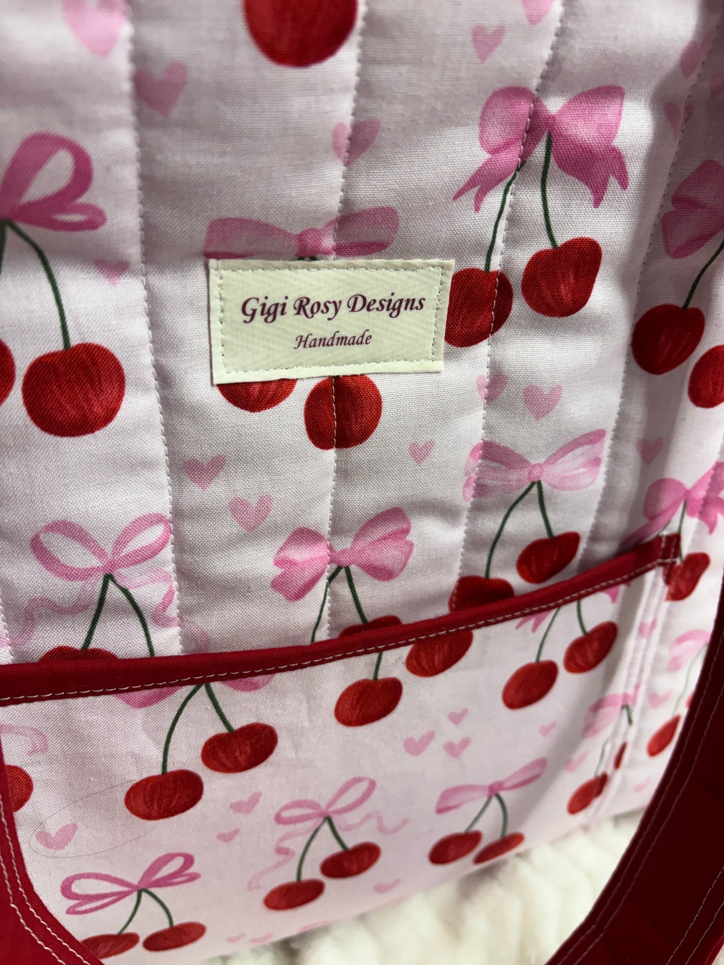 Emma Collection Large Quilted Tote Bag